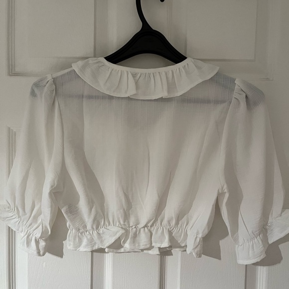 white ruffle blouse - Picture 4 of 5